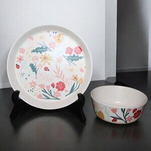 Pillow Fort Flowers Childrens Bowl & Plate Melamine Floral Set Kids